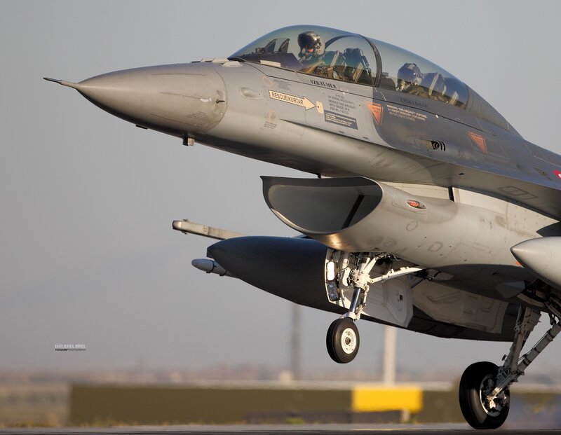 F-16 Fighter Jet — Gray, Dramatic, Afternoon, Photograph, Pilot, Runway