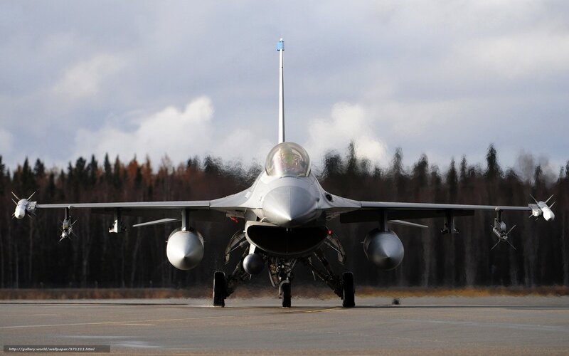 F-16 Fighter Jet — Gray, Dramatic, Autumn, Photograph, Aircraft