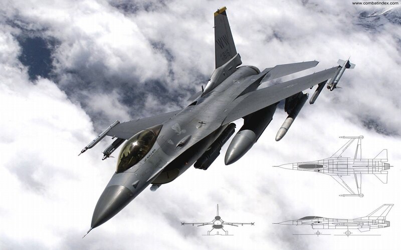 F-16 Fighter Jet — Gray, Dramatic, Photograph, Clouds, Missiles
