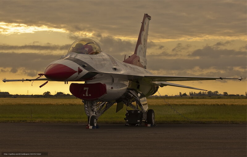 F-16 Fighter Jet — Gray, Dramatic, Sunset, Photograph, Aircraft, Runway