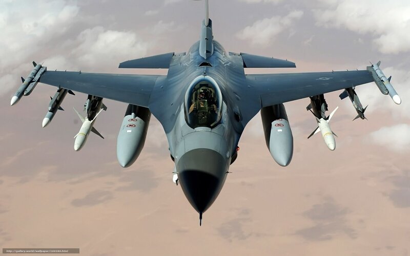 F-16 Fighter Jet — Gray, Dramatic, Sunset, Photograph, Missiles