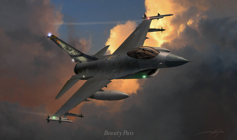 F-16 Fighter Jet — Gray, Dramatic, Sunset