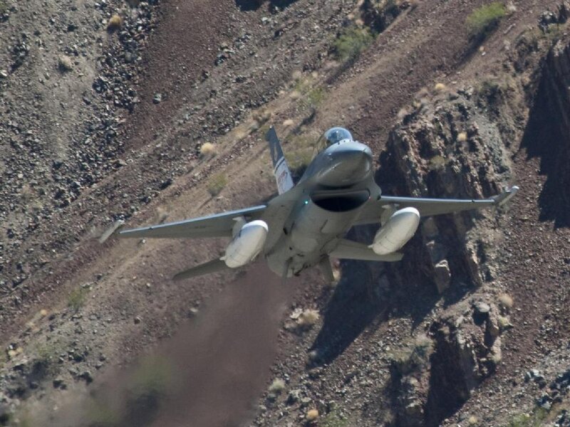 F-16 Fighter Jet — Gray, Dynamic, Afternoon