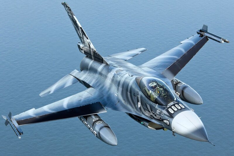 F-16 Fighter Jet — Gray, Dynamic, Photograph
