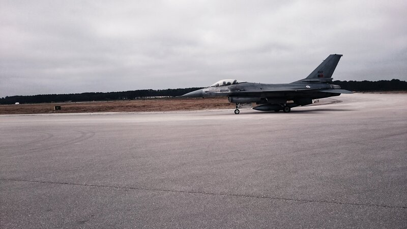F-16 Fighter Jet — Gray, Overcast