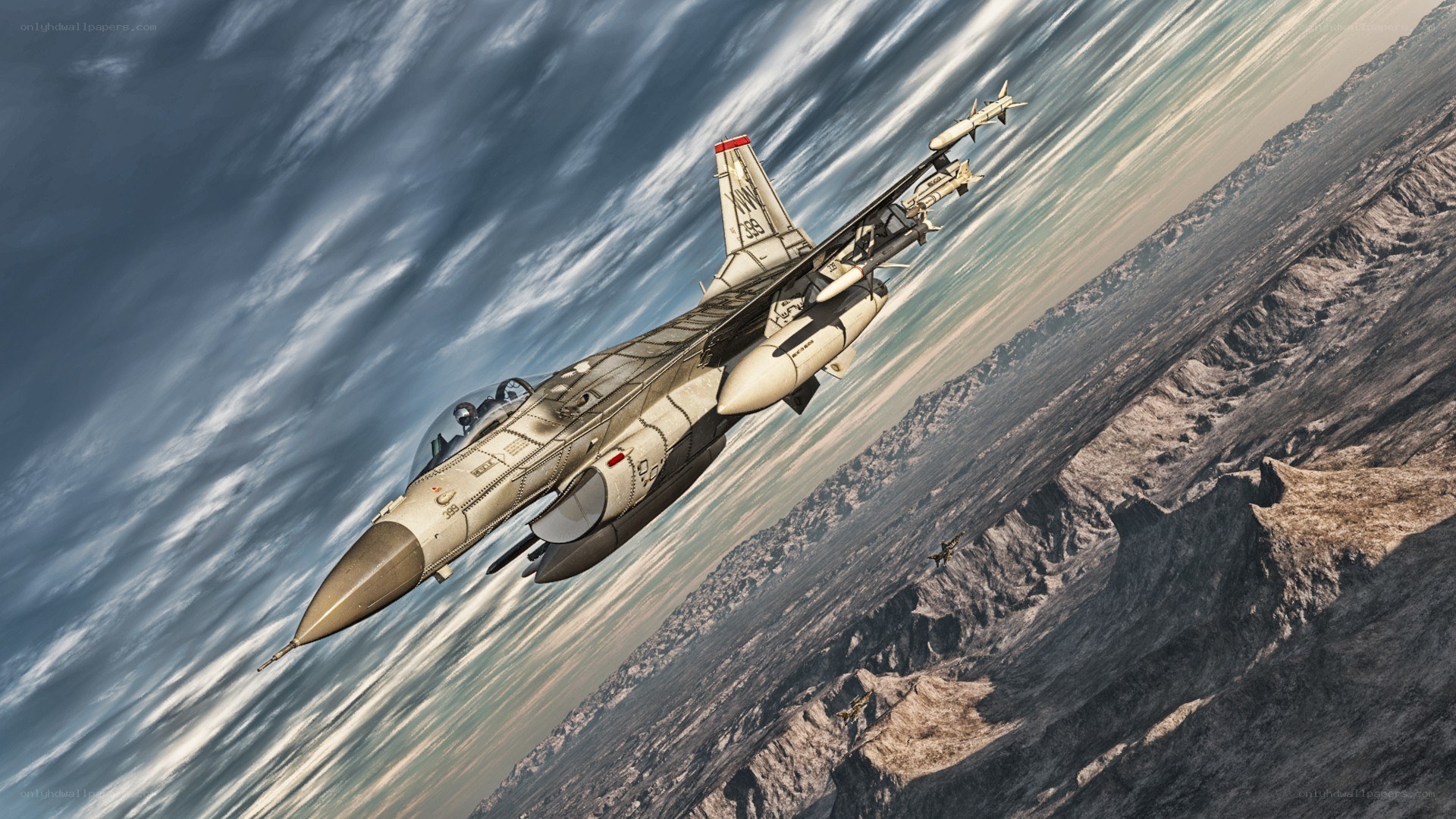 F-16 fighter jet in flight