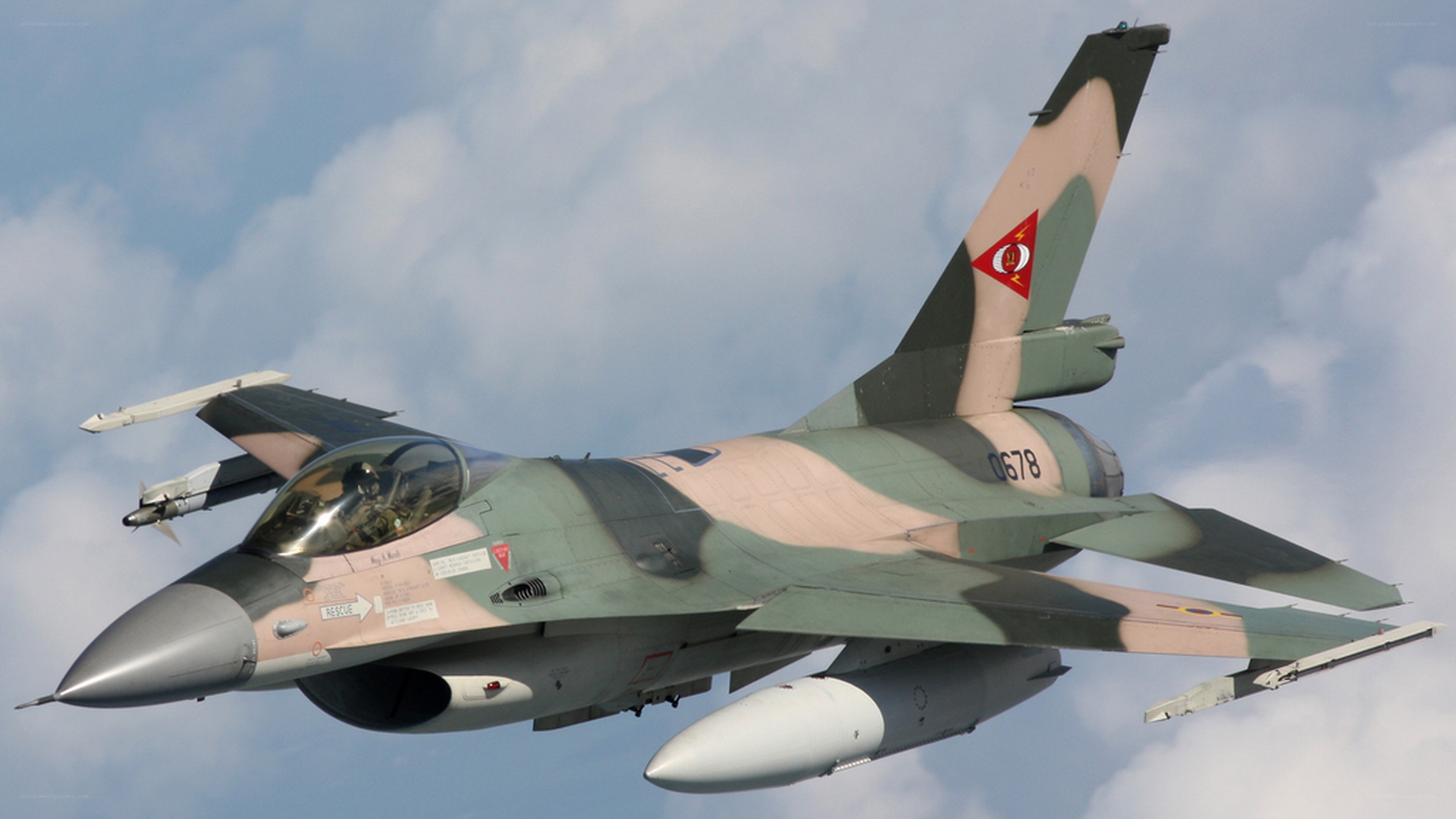 F-16 fighter jet in flight