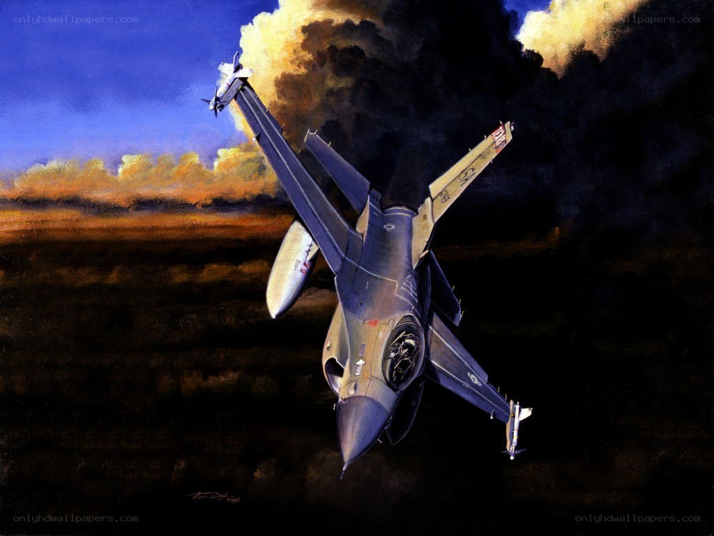 F-16 fighter jet in flight