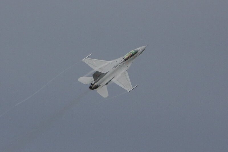 F-16 fighter jet in flight