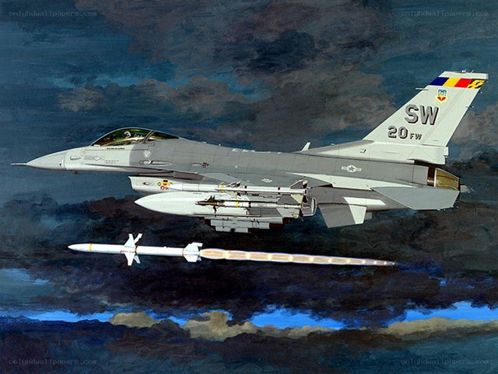 F-16 fighter jet in flight