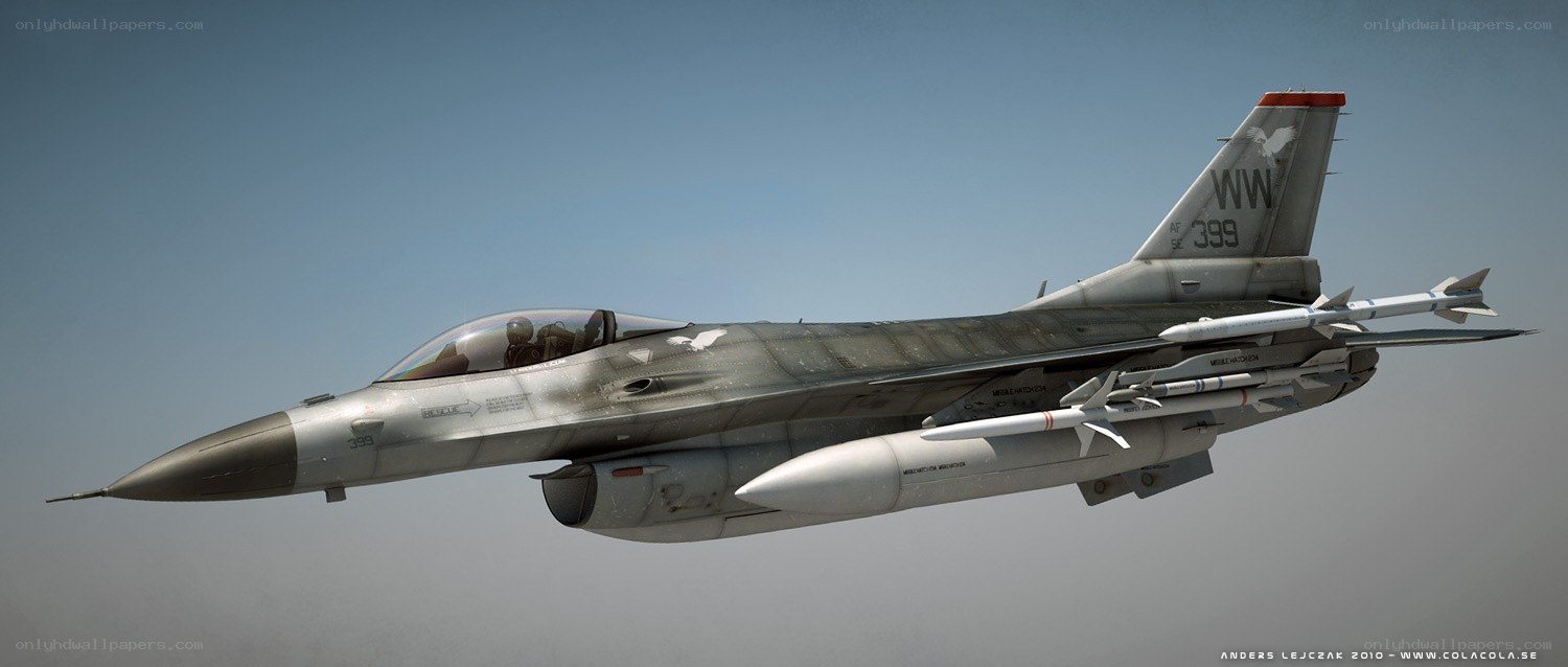 F-16 fighter jet in flight