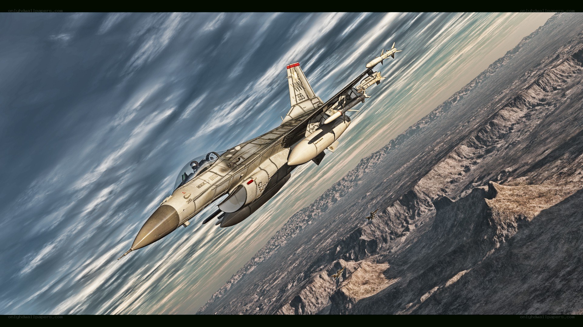 F-16 fighter jet in flight