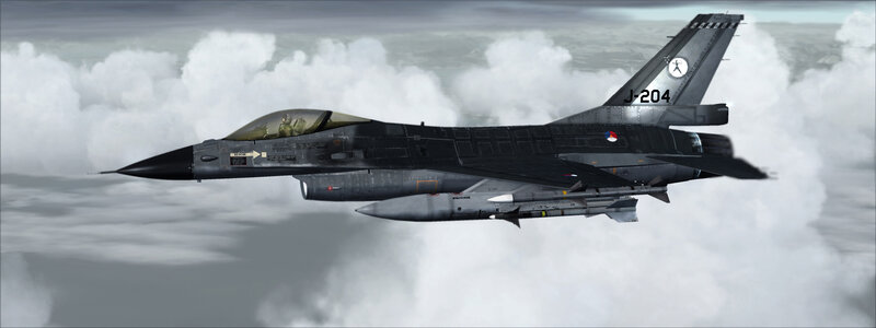 F-16 fighter jet in flight