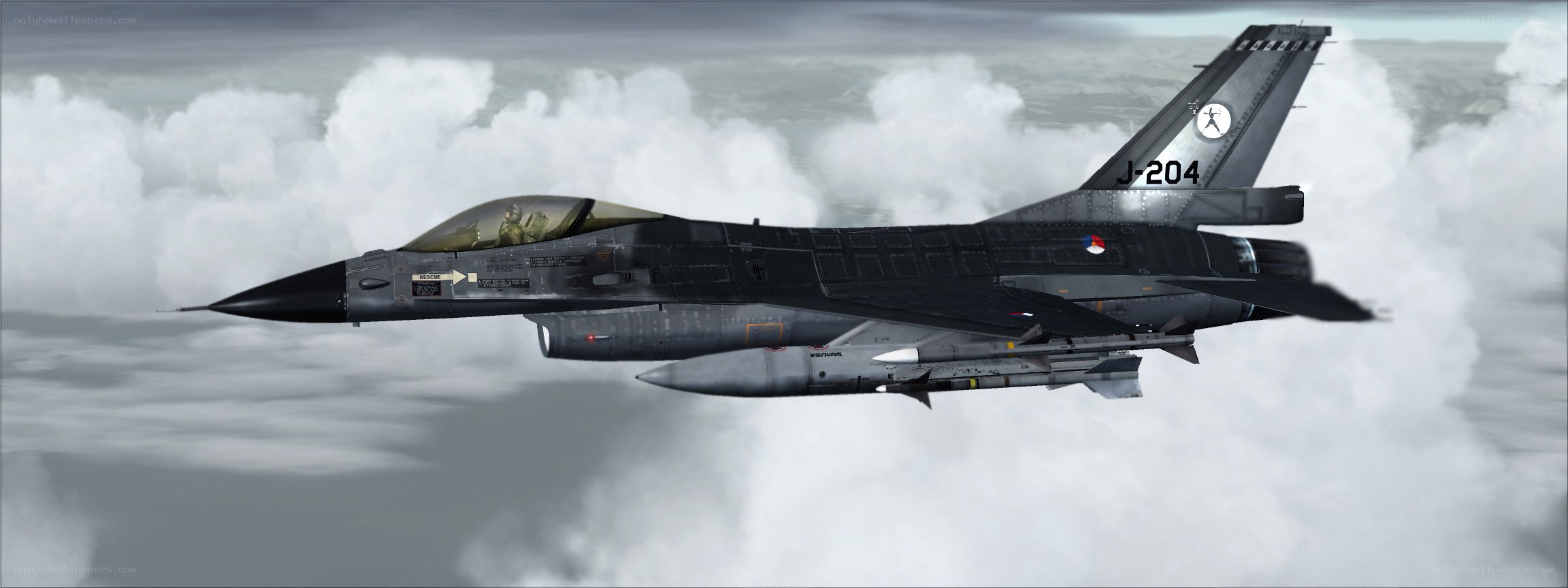 F-16 fighter jet in flight