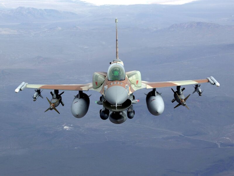 F-16 fighter jet in flight