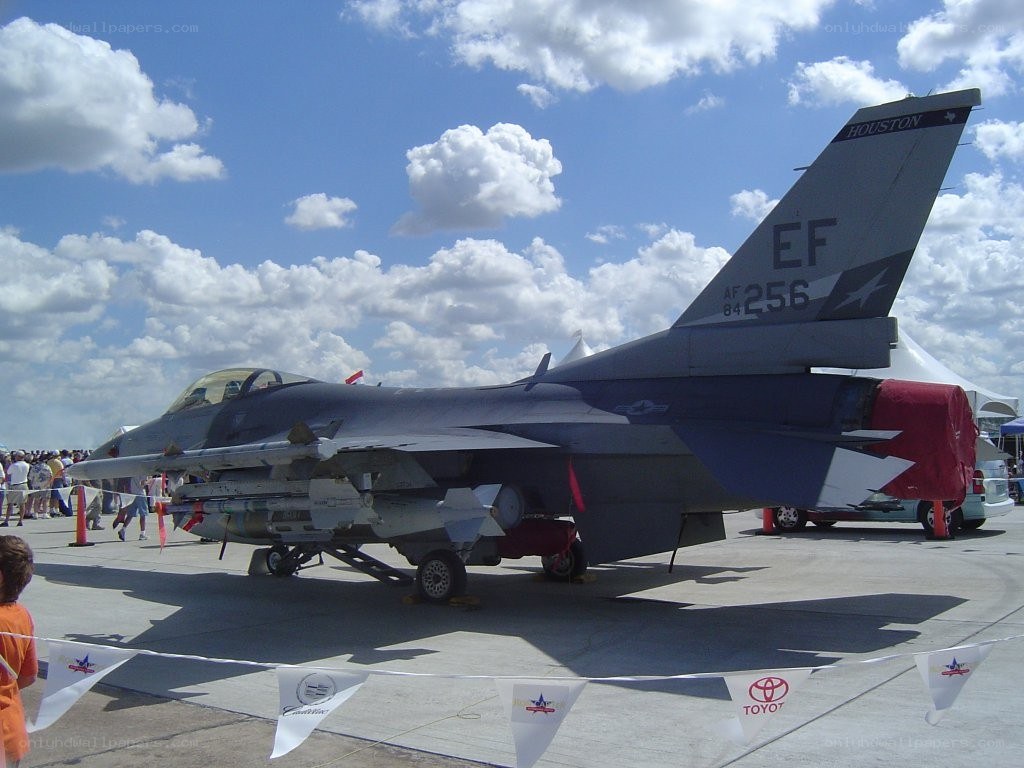 F-16 fighter jet on display