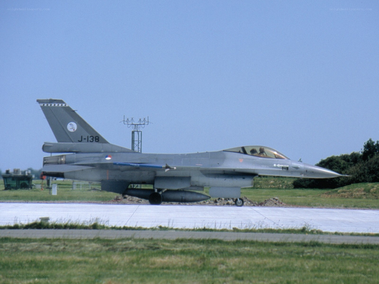 F-16 fighter jet on runway