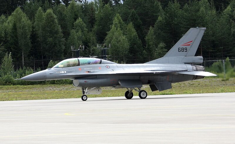 F-16 fighter jet on runway