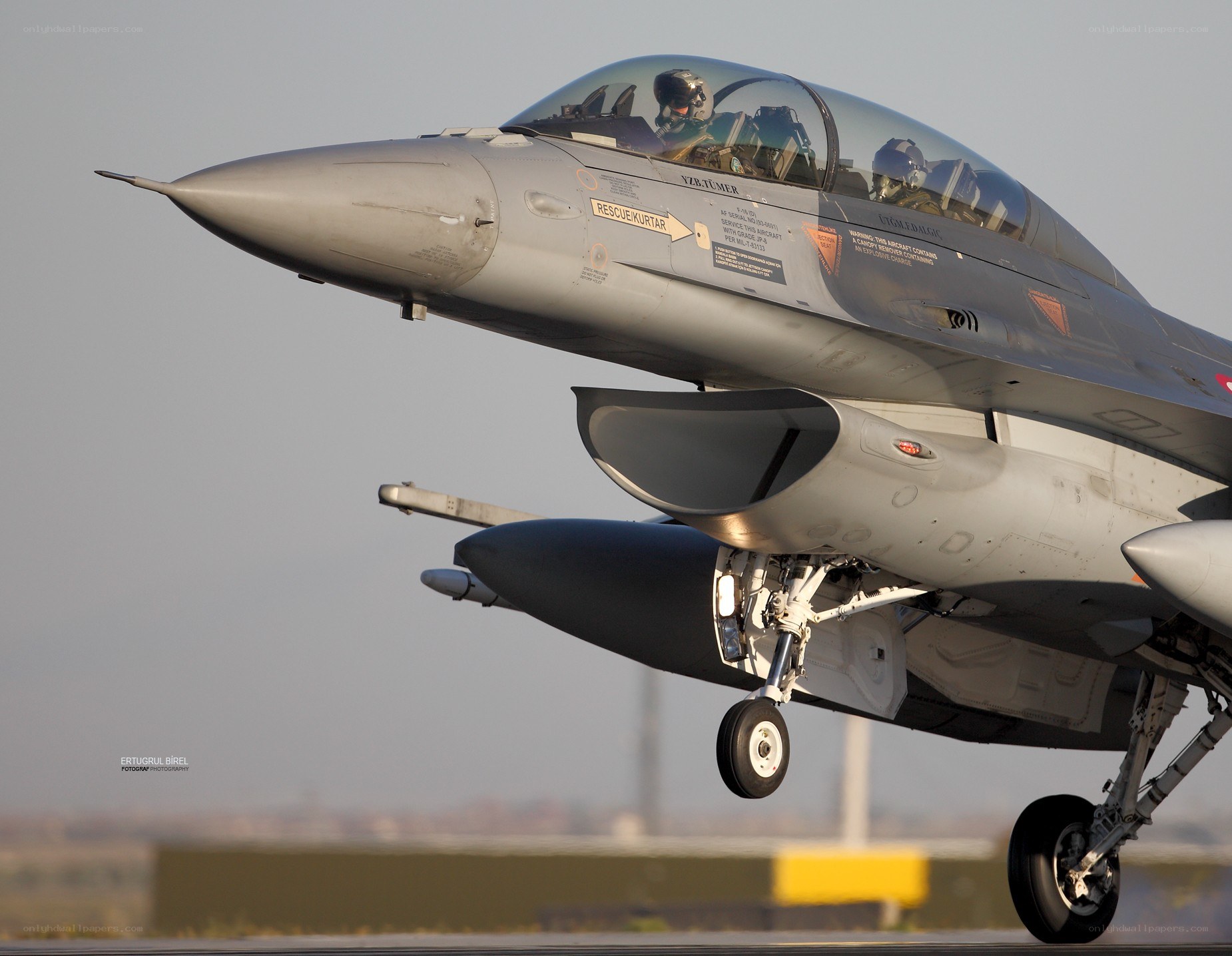 F-16 fighter jet on runway