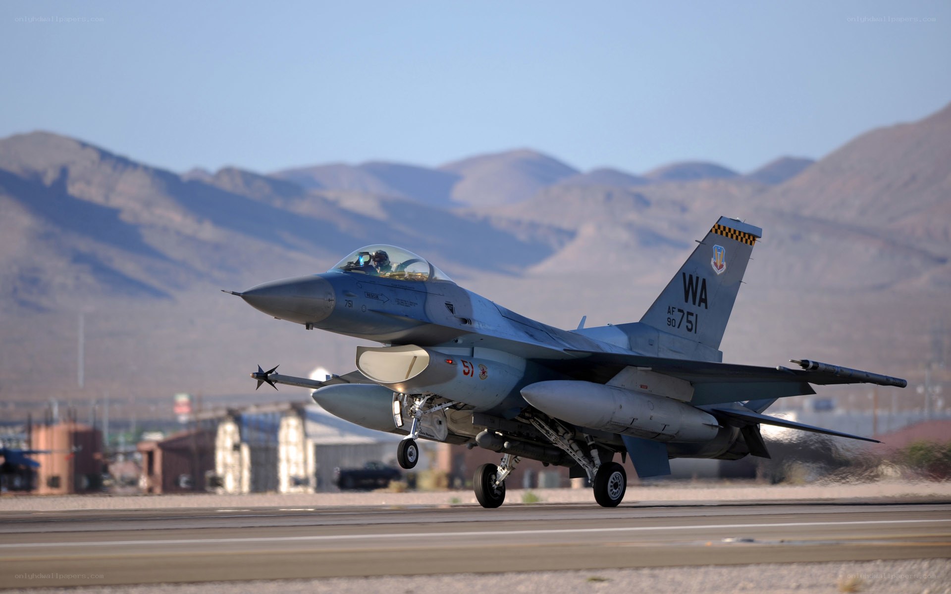 F-16 fighter jet on runway