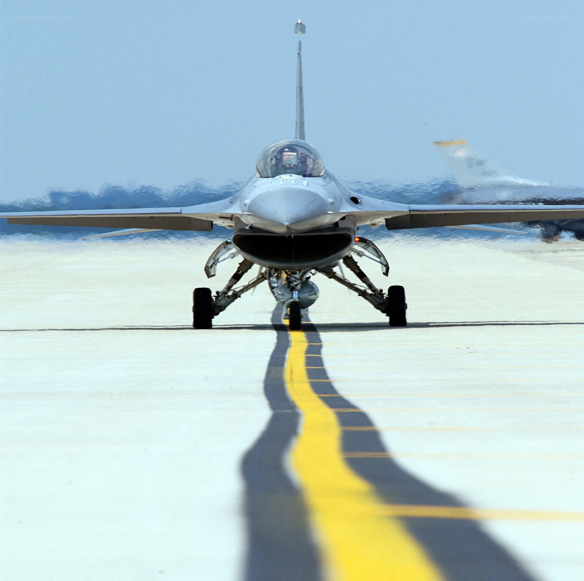 F-16 fighter jet on runway