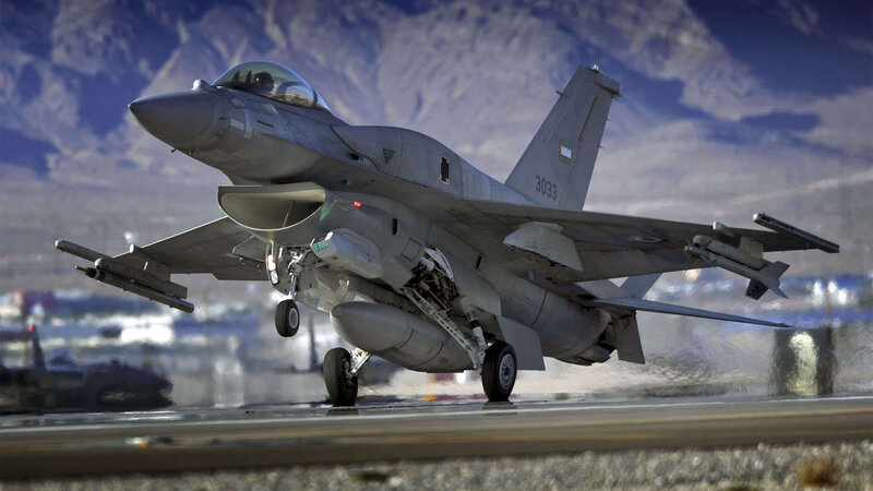F-16 fighter jet on runway