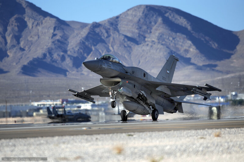 F-16 fighter jet on runway