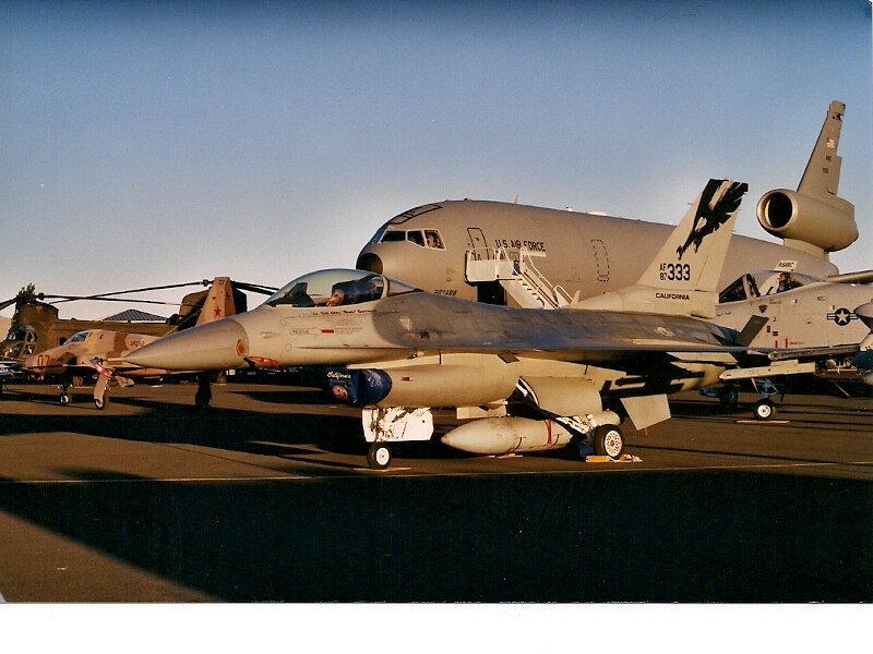 F-16 Fighter Jet on Tarmac — Gray
