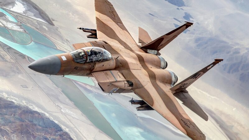 F-16 Fighter Jet — Tan, Dramatic, Afternoon