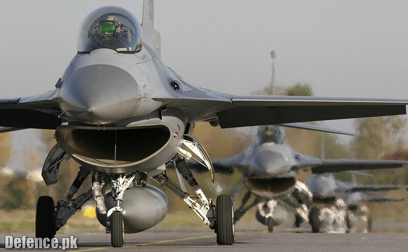 F-16 Fighter Jets — Gray, Dramatic, Afternoon, Photograph, Aircraft, Runway, Trees