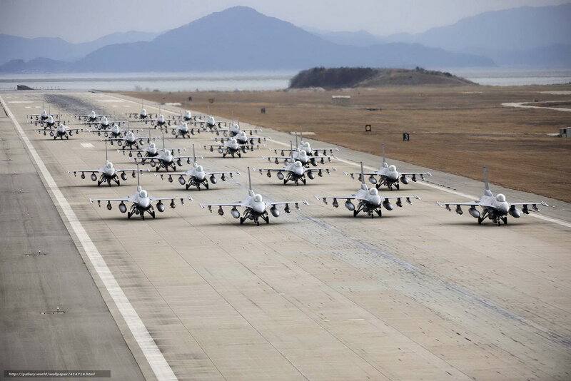 F-16 Fighter Jets — Gray, Dramatic, Afternoon, Photograph