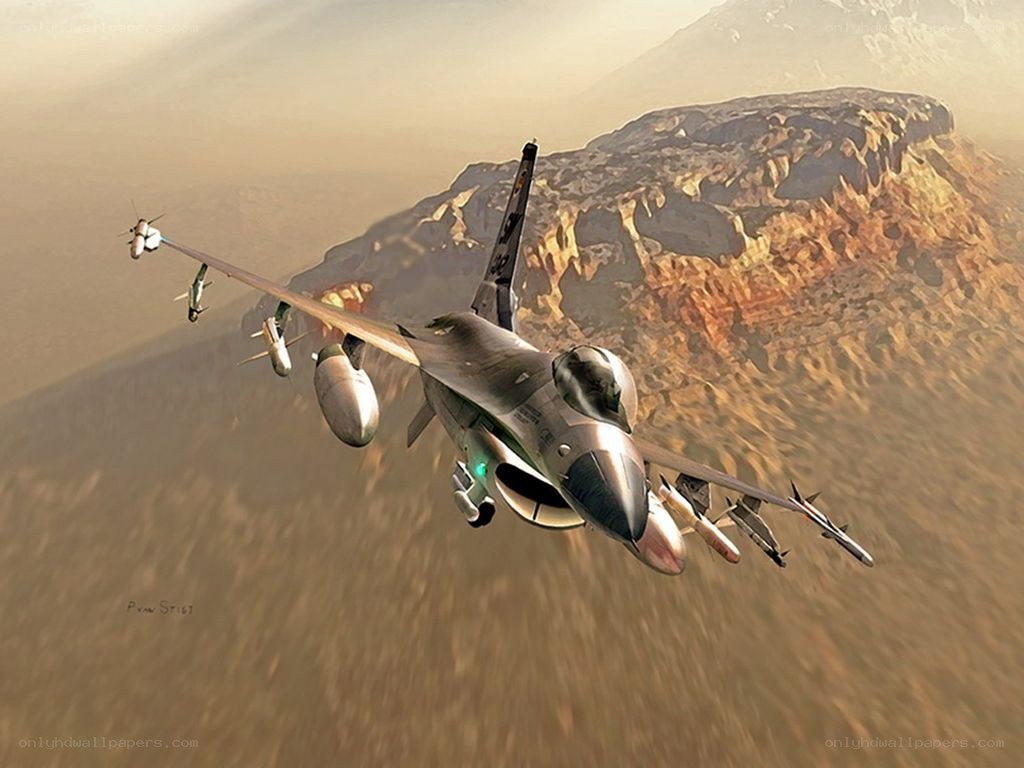 F-16 fighter jets in flight