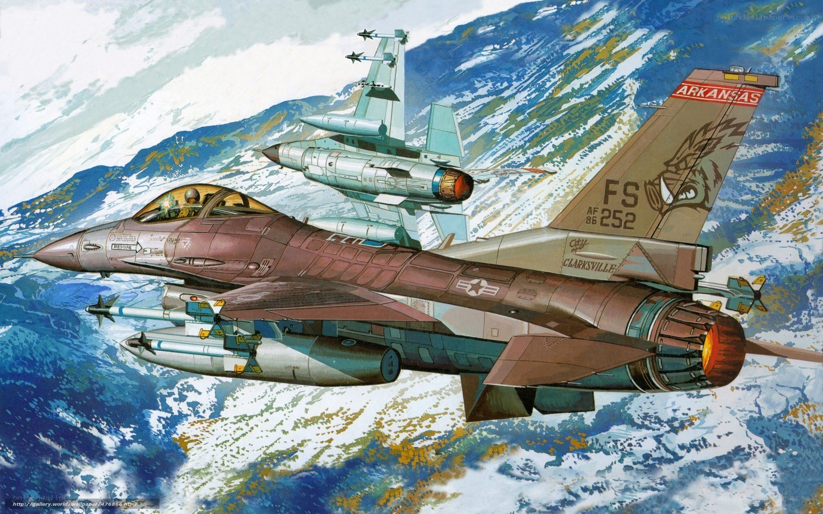 F-16 fighter jets in flight