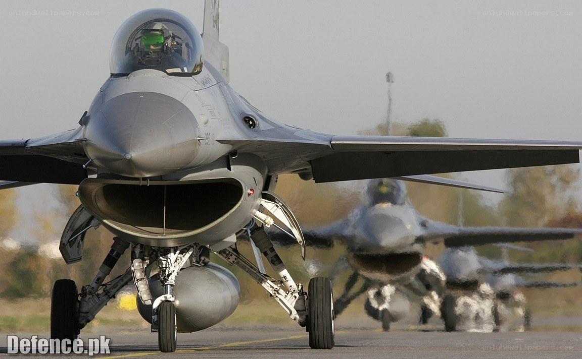 F-16 fighter jets on runway