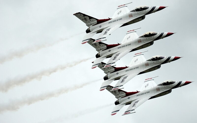 F-16 Fighter Jets — White