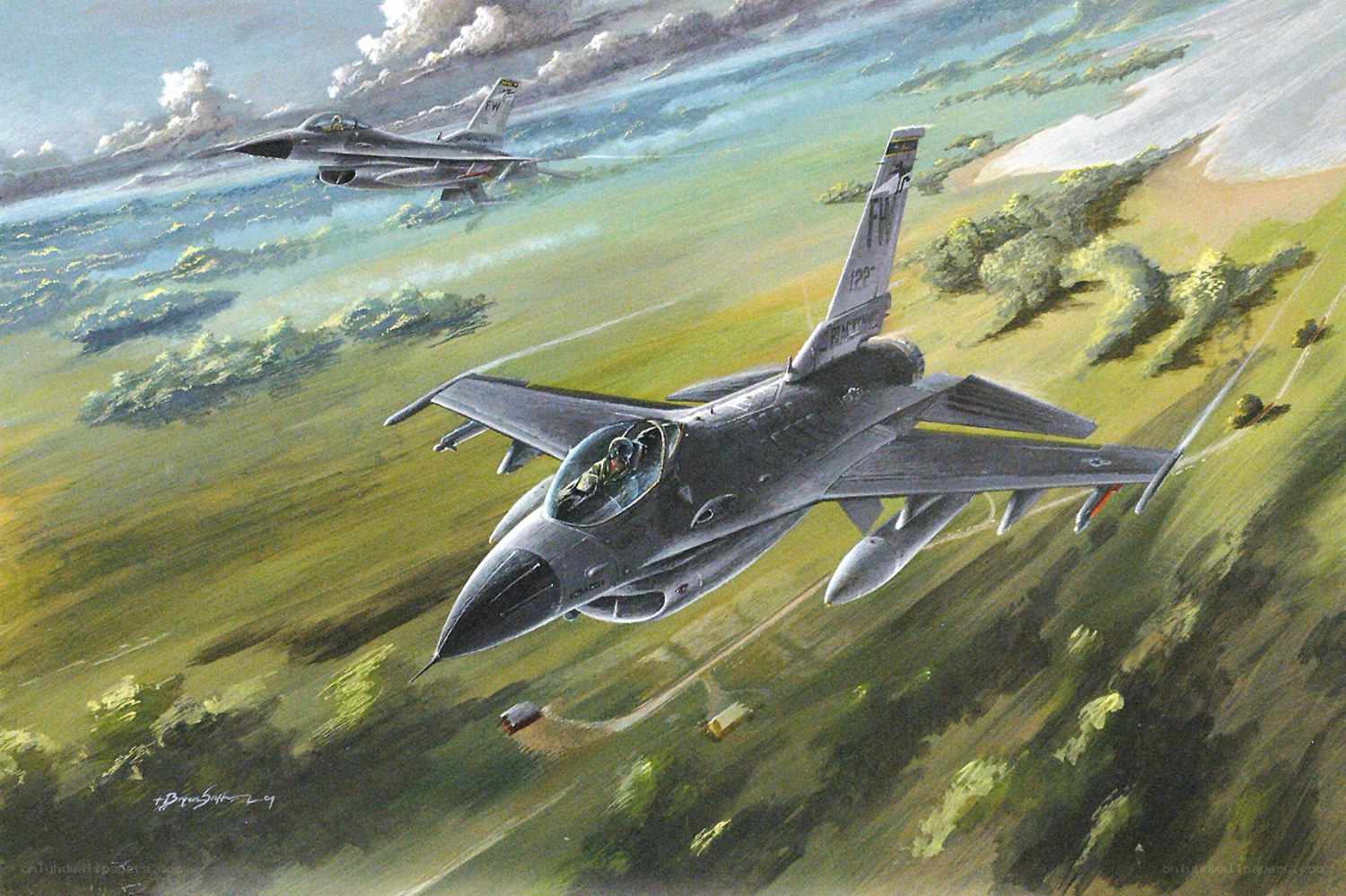 F-16 Fighting Falcons in Flight