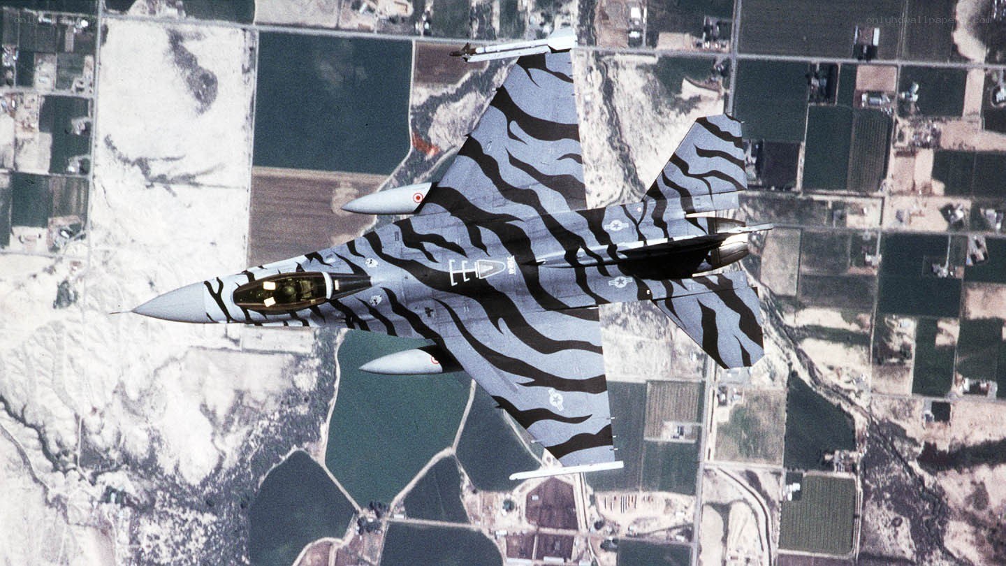 F-16 in tiger stripe camouflage