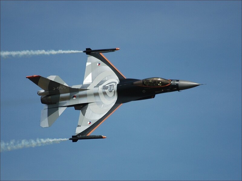 F-16 jet in flight