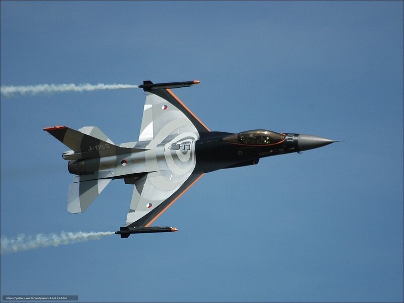 F-16 jet in flight