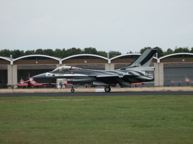 F-16 jet on runway