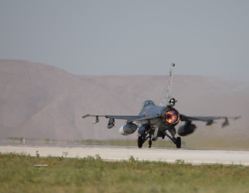 F-16 jet taking off