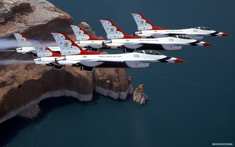 F-16 Jets Flying