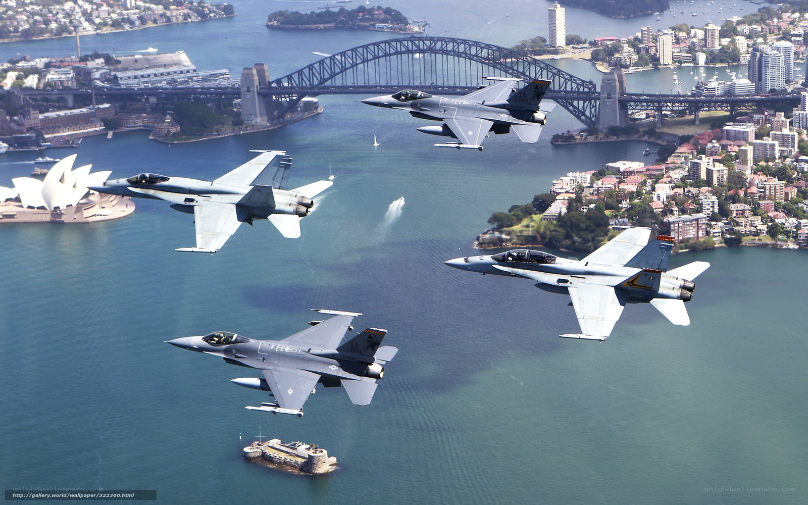 F-16 jets over Sydney Harbour