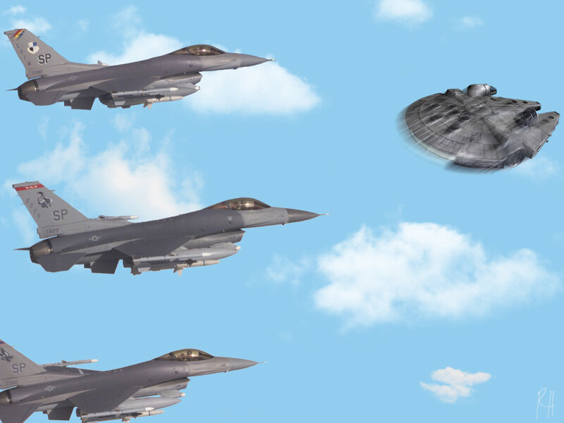 F-16s and Millennium Falcon