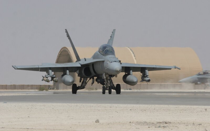 F-18 Hornet on a runway