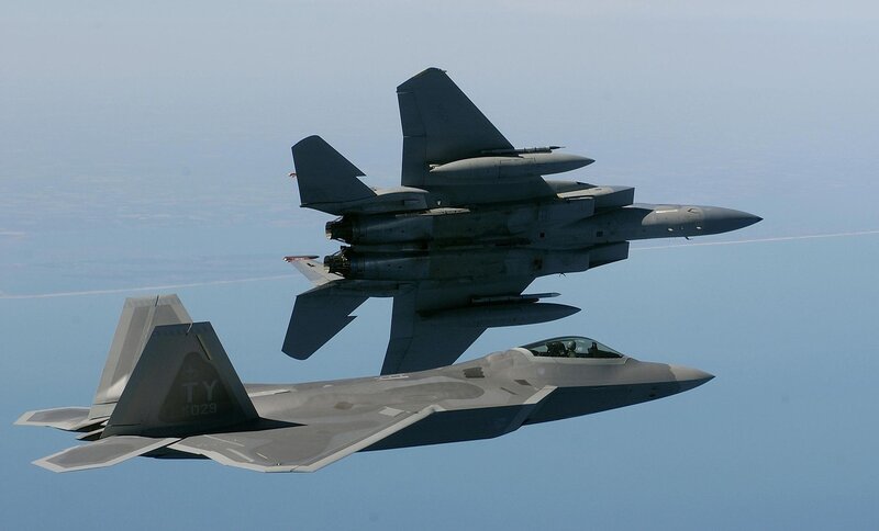 F-22 and F-15 Fighter Jets