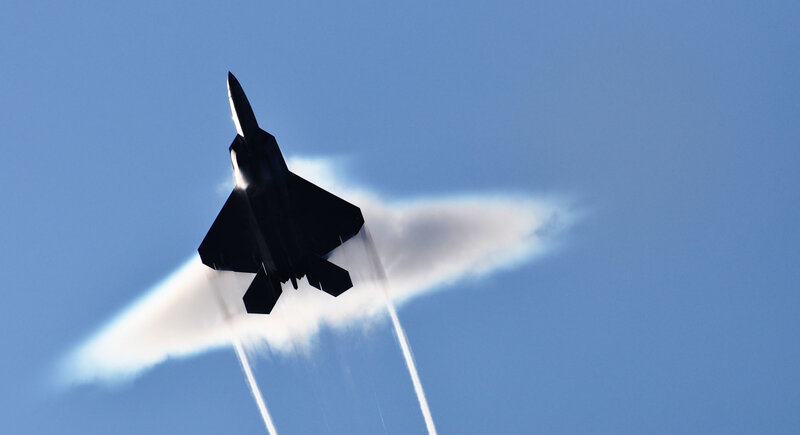 F-22 Raptor breaking sound barrier