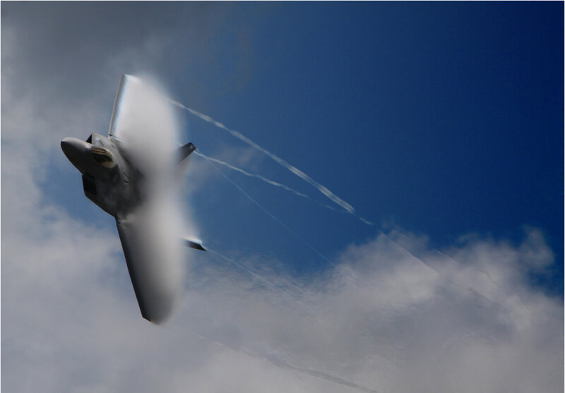F-22 Raptor breaking sound barrier