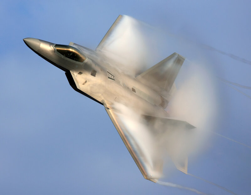 F-22 Raptor breaking sound barrier