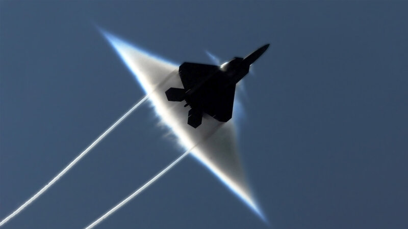 F-22 Raptor breaking sound barrier